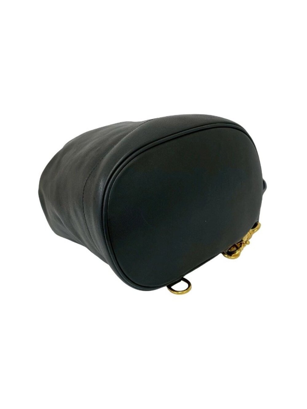 Gucci Vintage Bamb Leather Drawstring Belt Bag Black - Picture 7 of 10